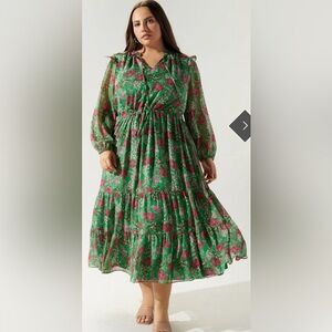 NWOT Sugarlips Plus Size Floral Cottagecore Tiered Maxi Dress 2X/3X